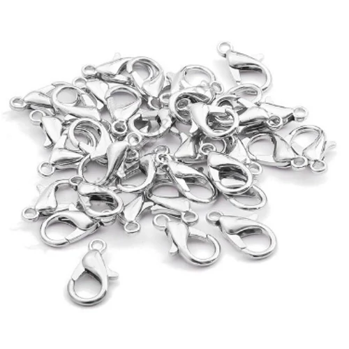 Delfinkapocs, ezüst színű, 18x9 mm