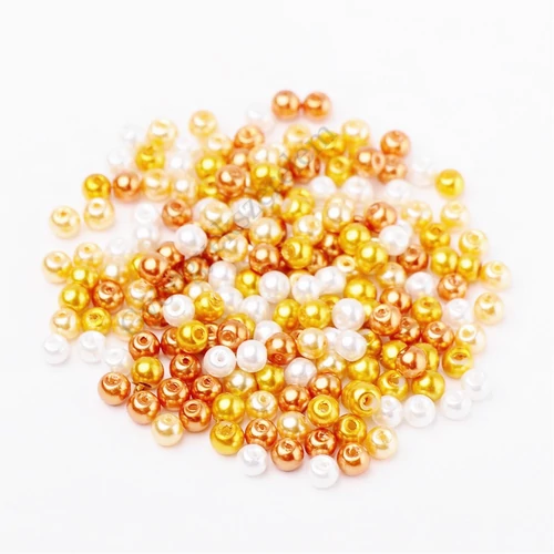 Karamell mix, tekla gyöngy, vegyes szín, 4 mm, 50 db/cs