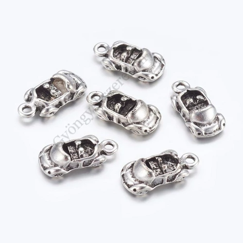 Cabrio, autó, kocsi fityegő, medál, antik ezüst színű, 19x9x4 mm
