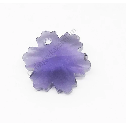 Lila hópehely, hópihe, jégvirág, virág, üveg medál, 13x8 mm