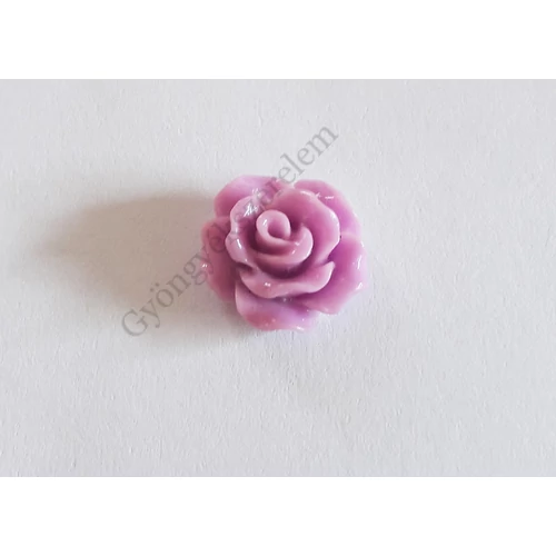 Műgyanta virág kaboson, lila, 10x4 mm