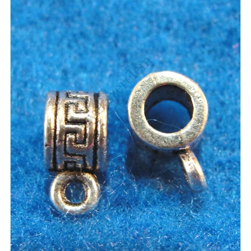 Medálakasztó, medáltartó, antik ezüst színű, 10x6x4 mm