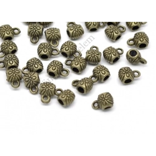 Medáltartó, medálakasztó, antik bronz színű, 6x9x5 mm