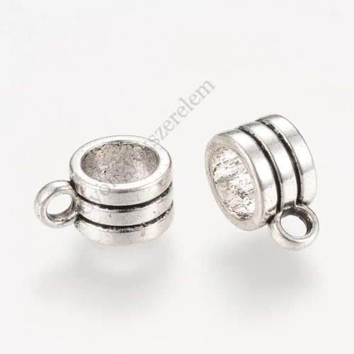 Medálakasztó, medáltartó, antik ezüst színű, 11x8x5 mm
