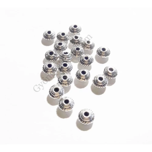 Mintás lencse köztes, antik ezüst színű, 5 mm, 50 db/cs