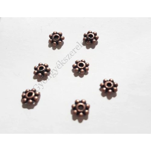Pici virág köztes, vörösréz színű, 4 mm
