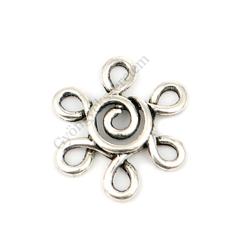 Nap összekötő, fülbevalóalap, medálalap, antik ezüst színű, 21x21 mm