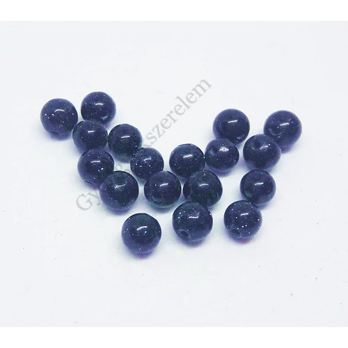 Kék napkő golyó, gyöngy, 4 mm