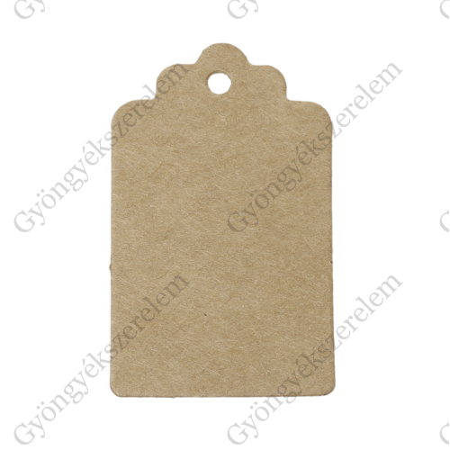 Barna papír ékszer kártya, ajándékkísérő, 50x30 mm