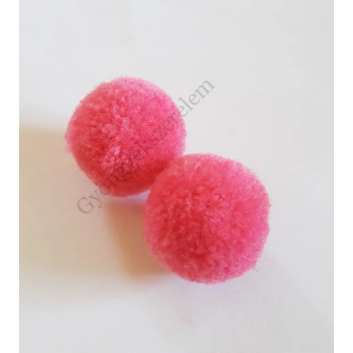 Pompom golyó,  élénk rózsaszín, 20 mm