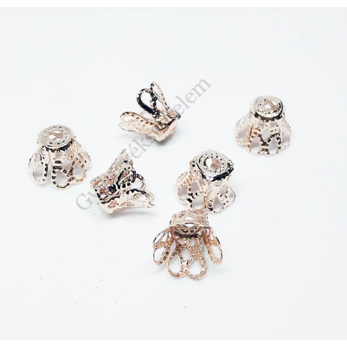 Áttört gyöngykupak, rózsa arany színű, 9x6 mm