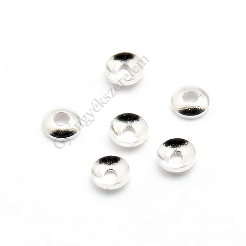 Kerek gyöngykupak, antik ezüst színű, 3 mm, 20 db/cs