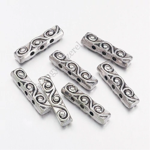 Mintás távtartó, antik ezüst színű, 18x4 mm