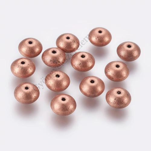 Fánk köztes, vörösréz színű, 10x7 mm