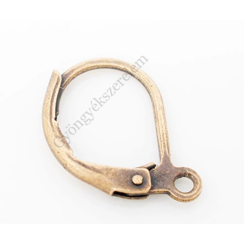 Biztonsági fülbevalóakasztó, vörösréz színű, 15x12 mm, 1 pár/cs