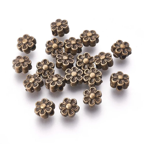 Virág köztes, antik bronz színű, 6 mm