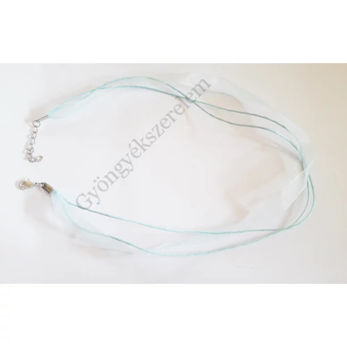 Organza nyakláncalap, világoskék, 42 cm