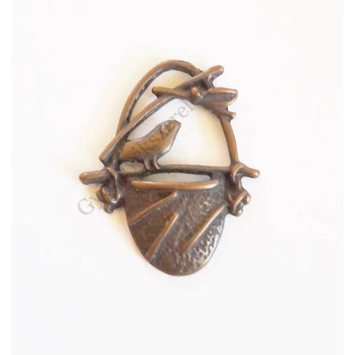 Madár fityegő, medál, vörösréz színű, 23x16 mm