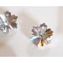 Kép 2/2 - Ezüst hópehely, hópihe, jégvirág, virág kristály üveg medál, 13x8 mm