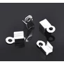 Kép 1/2 - Szalagvég, végzáró, bőrvég, ezüst színű, 8x4 mm