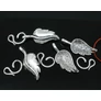 Kép 2/2 - Levél kapocs, antik ezüst színű, 29x13 mm+15x10 mm