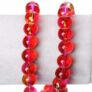 Kép 2/2 - Piros, narancs, rózsaszín kerek üveg gyöngy, 10 mm