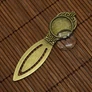 Kép 1/3 - Könyvjelző alap, antik bronz színű, 81x21 mm, üveglencsével