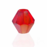 Kép 2/2 - Piros AB  színjátszó csiszolt bicone üveg gyöngy, 4 mm
