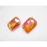 Kép 2/2 - Narancs rózsaszín színjátszó csiszolt üveg gyöngy, szögletes, 26x18x9 mm