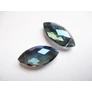 Kép 2/2 - Kék csiszolt rizs üveg gyöngy, 25x12x7 mm