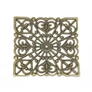Kép 1/2 - Áttört díszes négyzet medálalap, medál, összekötő, antik bronz színű, 40x40 mm