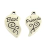 Kép 1/2 - Best friends páros szív fityegő, medál, antik ezüst színű, 24x22 mm