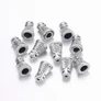 Kép 2/2 - Kis, mintás kúp gyöngykupak, végzáró, antik ezüst színű, 7x6 mm