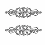 Kép 2/2 - Áttört díszes összekötő, medálalap, medál, antik ezüst színű, 64x19 mm