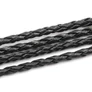 Kép 1/3 - Fekete, fonott műbőr szál, 3 mm vastag, 50 cm