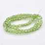 Kép 2/2 - Zöld lüszteres, kerek, lapos, csiszolt üveg gyöngy, 4x3 mm