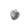 Kép 1/2 - Szív fityegő, medál, antik ezüst színű, 17x15 mm