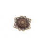 Kép 1/2 - Virág mintás összekötő, karkötőalap, antik bronz színű, 28x29 mm