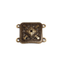 Kép 1/2 - Négyzet összekötő, karkötőalap, medálalap, antik bronz színű, 38x30 mm