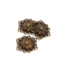 Kép 2/2 - Virág mintás összekötő, karkötőalap, antik bronz színű, 28x29 mm