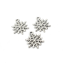 Kép 1/2 - Hópehely, hópihe, jégvirág fityegő, medál, antik ezüst színű, 20x16 mm