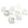 Kép 2/2 - Kristály, zölden színjátszó kocka üveg gyöngy, 10x10x10 mm