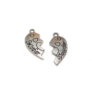 Kép 2/2 - Anya-lánya páros szív medál, antik ezüst színű, 20x24 mm