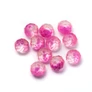 Kép 1/2 - Pink és arany színű csiszolt üveg gyöngy, fánk, abakusz, 8x6 mm