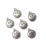 Kép 2/2 - Mosolygós arc fityegő, medál, antik ezüst színű, 16x13 mm