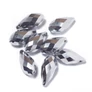 Kép 1/2 - Ezüst színű csiszolt csepp üveg gyöngy, 20x10 mm
