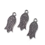 Kép 2/2 - Virág, tulipán fityegő, medál, antik ezüst színű, 22x9 mm