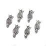 Kép 1/2 - Pici virág, tulipán fityegő, medál, antik ezüst színű, 10x4,5 mm