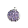 Kép 1/3 - Lila AB műgyanta kaboson, fityegő, medál, 17x14 mm
