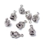 Kép 1/2 - Pici ház, házikó fityegő, medál, antik ezüst színű, 14x7x6 mm